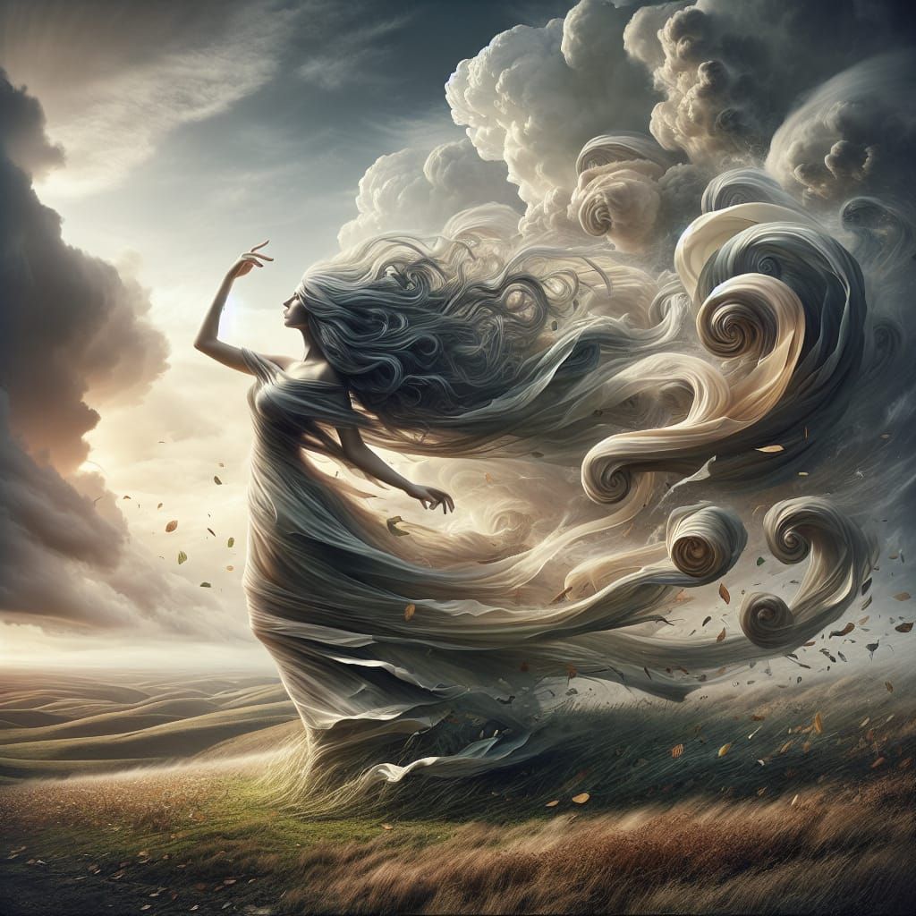 Majestic Wind Spirit in a Landscape