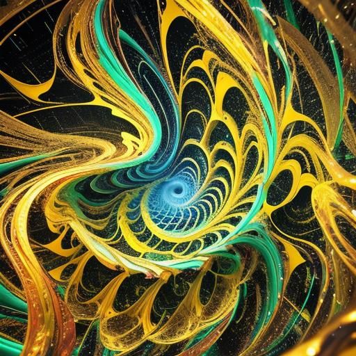 Abstract 3D Rendering of Twisting Fractal Shapes