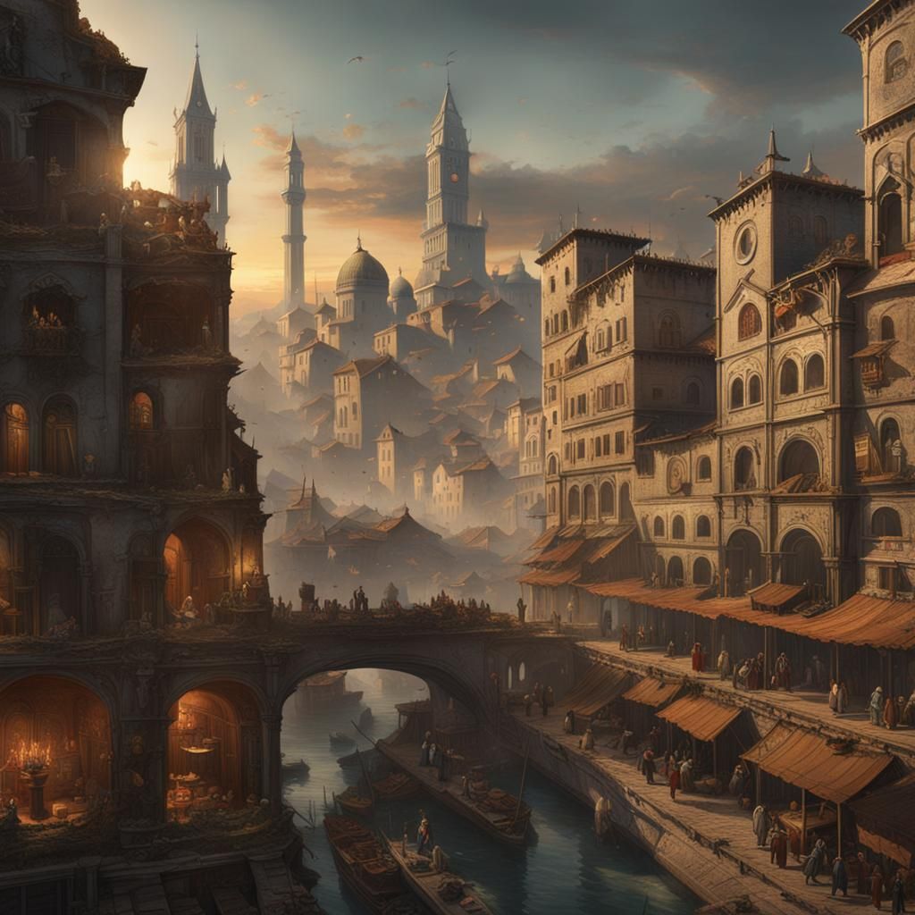 Effects of Good Government: Detailed Matte Painting