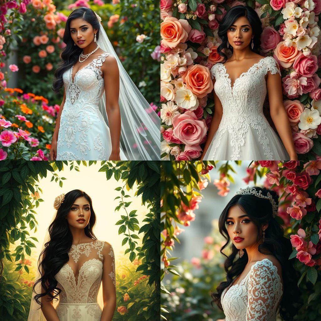 Stunning Latina Bride in Wedding Dress