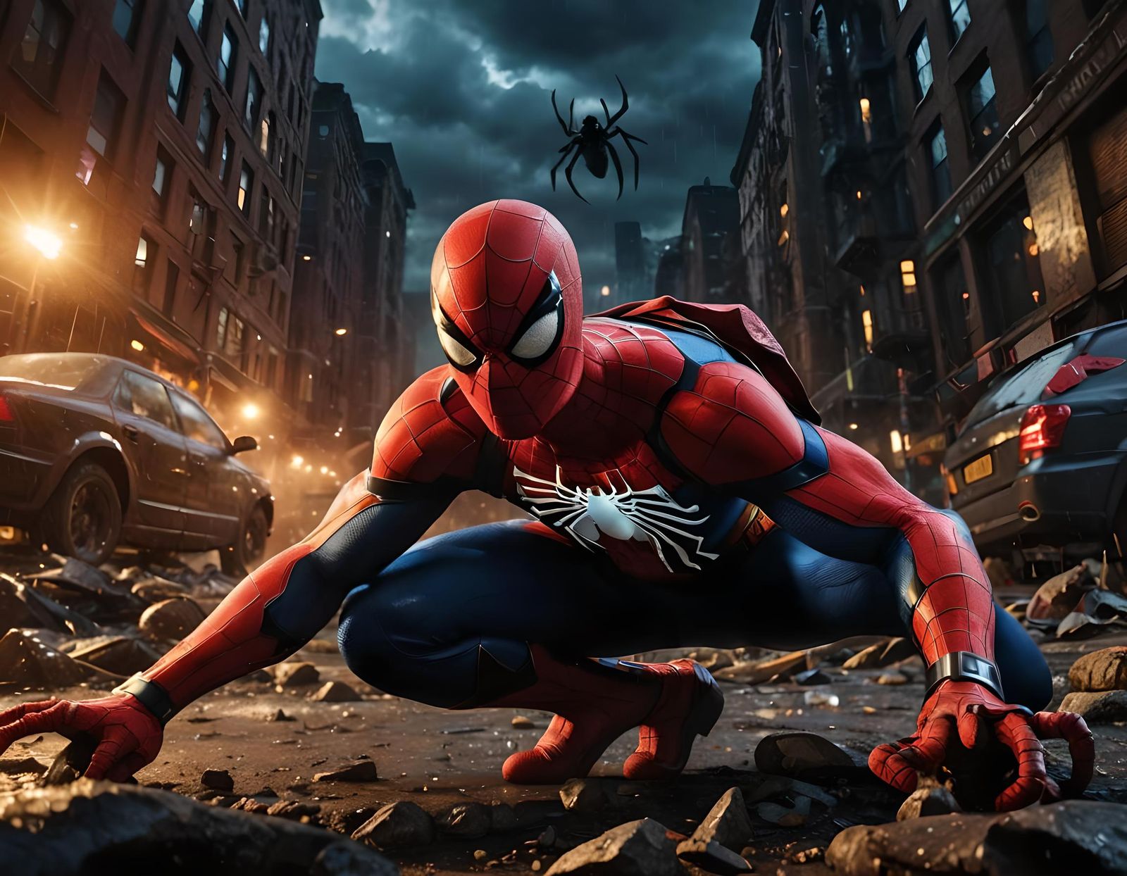 Hybrid Spider-Man and Batman in Photorealistic 8K