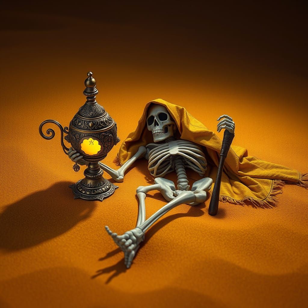 Mystical Desert Ruin in Dark Fantasy Style