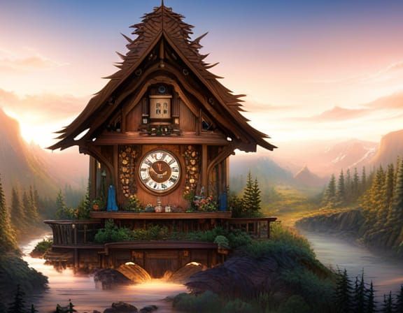 cuckoo clock forest scene