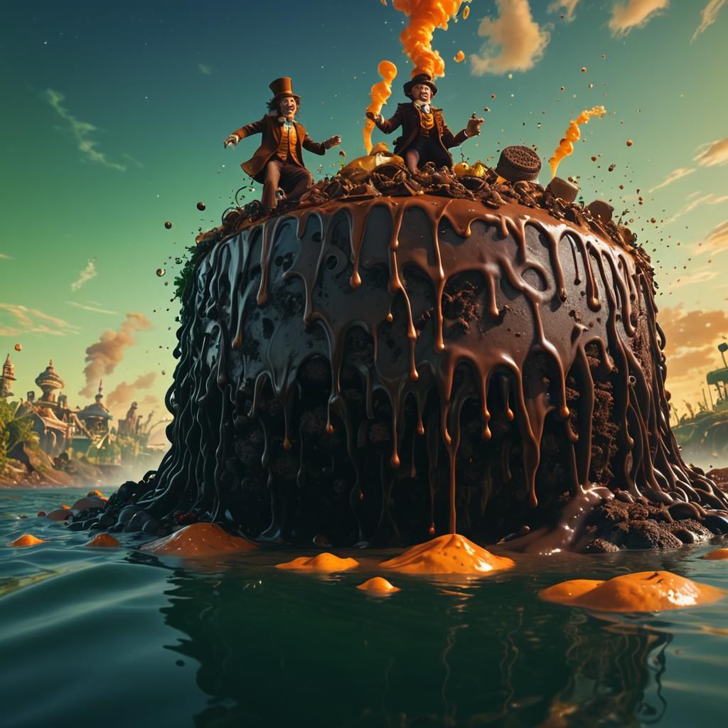 Oompa Loompa Swims in Chocolate Milk: Fantasy Art Deco