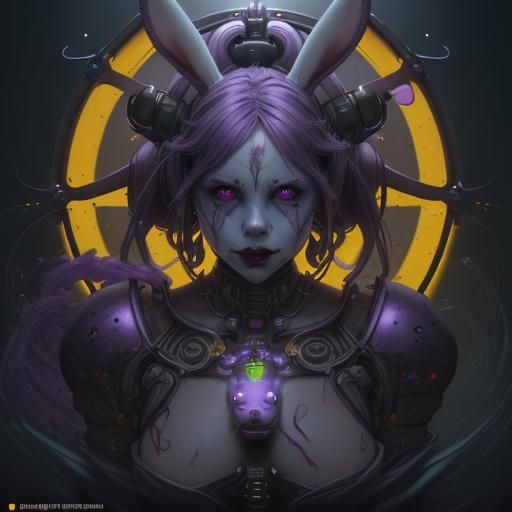 Robot Harlequin Clown Performance in Dark Fantasy Style