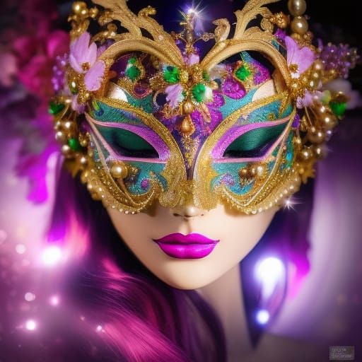 Girl with masquerade mask🎭