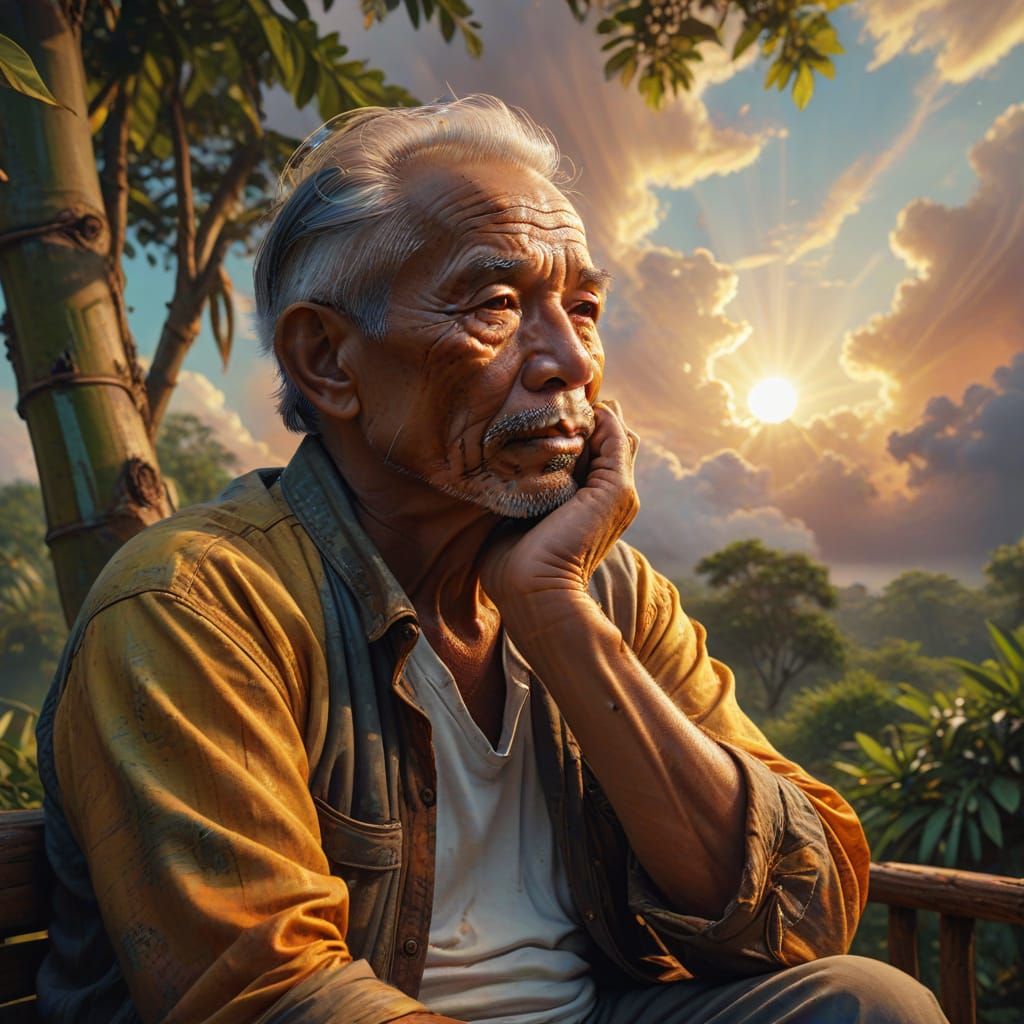 A portrait of a Filipino elderly man...