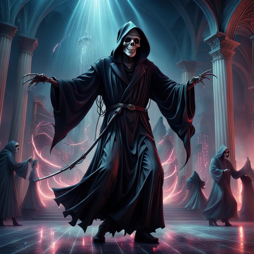Grim Reaper disco dancing
