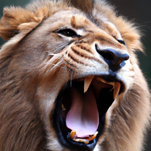 Majestic Sabre-Toothed Lion Portrait in Natural Light