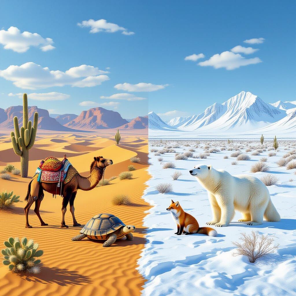 Desert and Tundra Biomes Side by Side