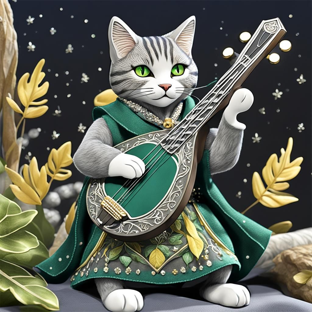 Gray Tabaxi Bard