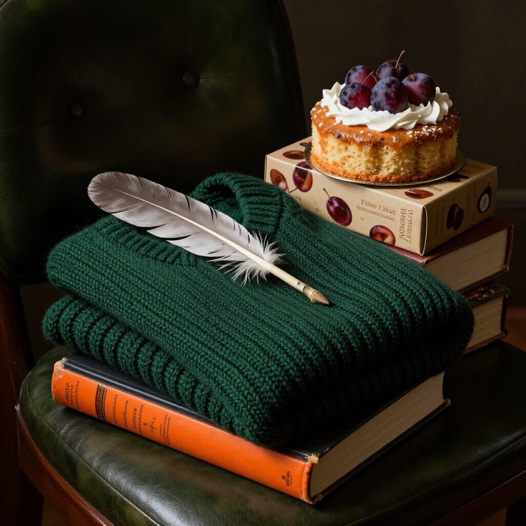 Cozy Autumn Scene with Book and Quill