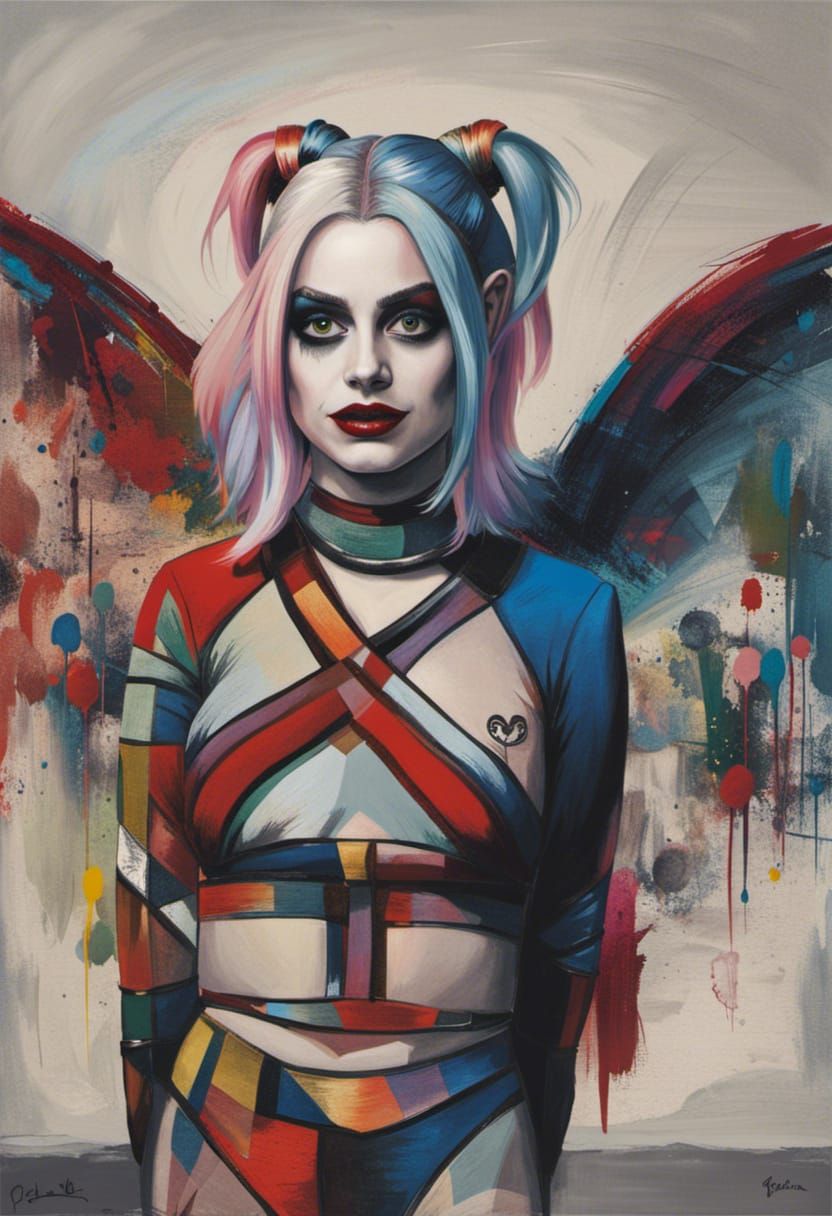 Harley Quinn as an Pablo Picasso painting