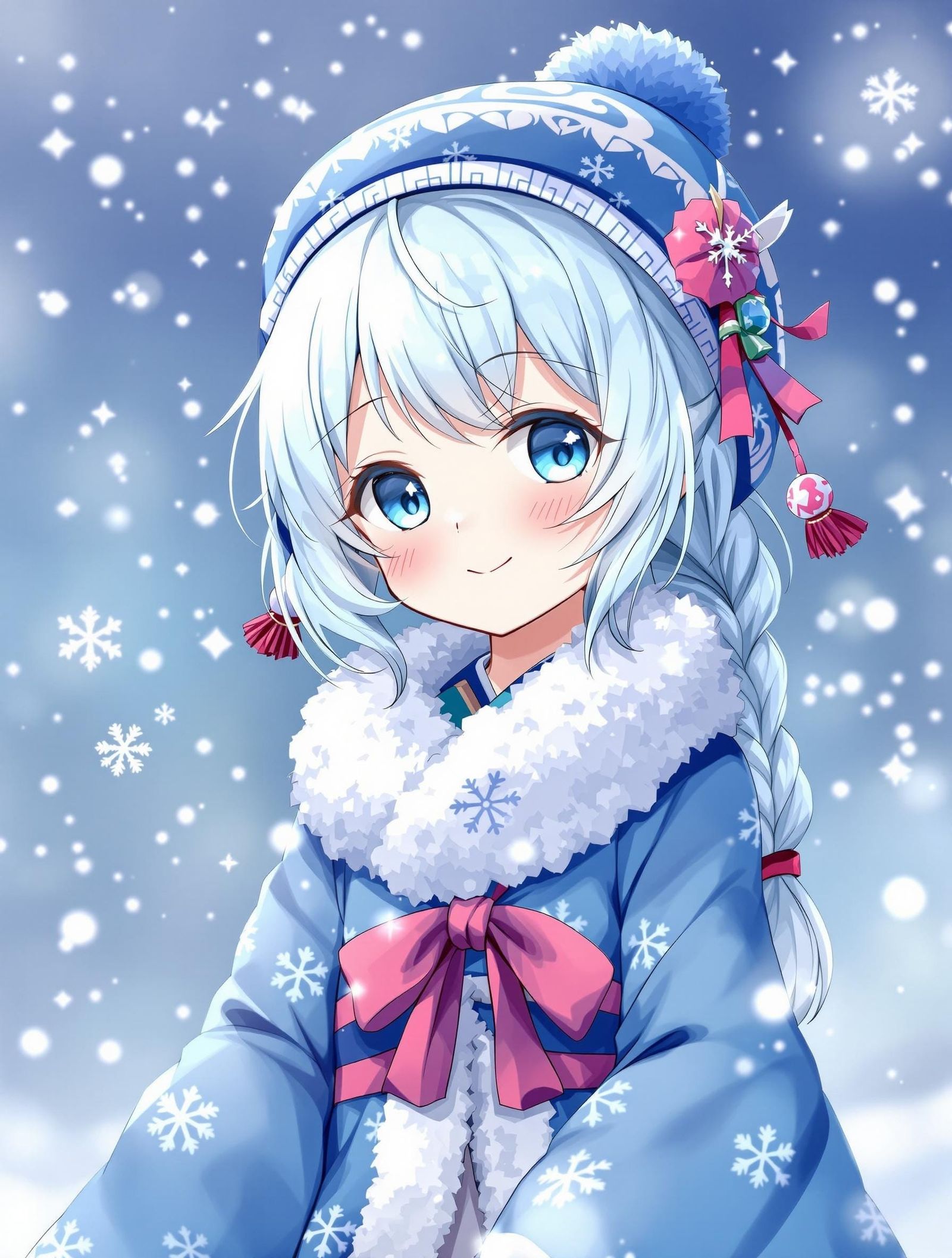 Winter Wonderland Girl in Digital Anime Style