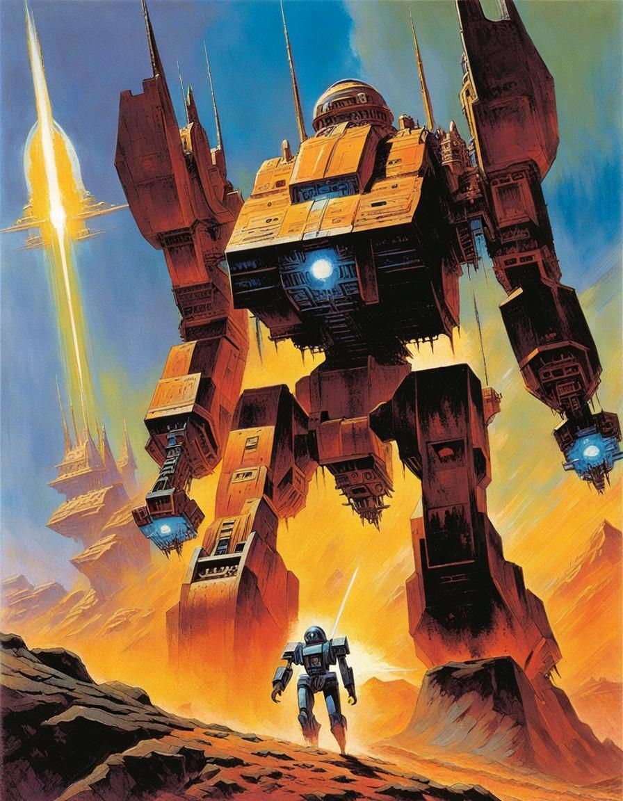 Epic Sci-Fi Battle with Digital Future Mecha