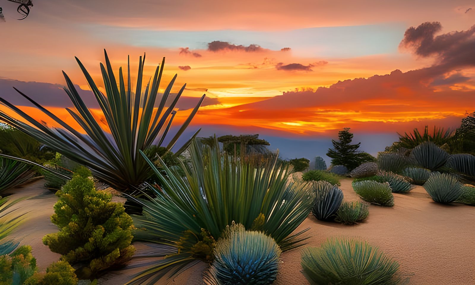 139-Panorama of a beautiful desert at sunset - 1696