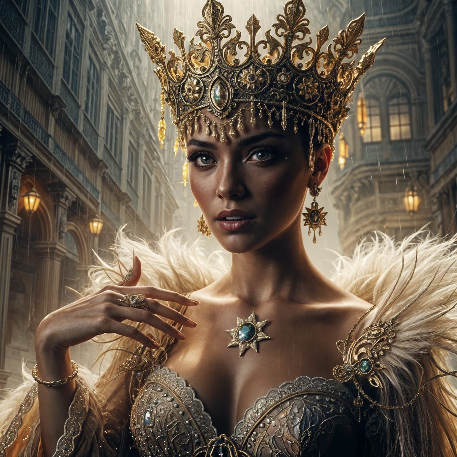 Gothic Vampire Queen Reigns in Regal Splendor