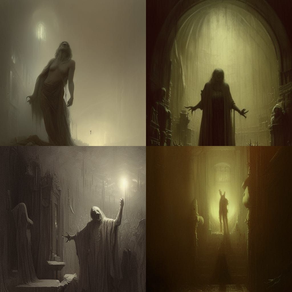 Gothic Horror Crypt Illustration