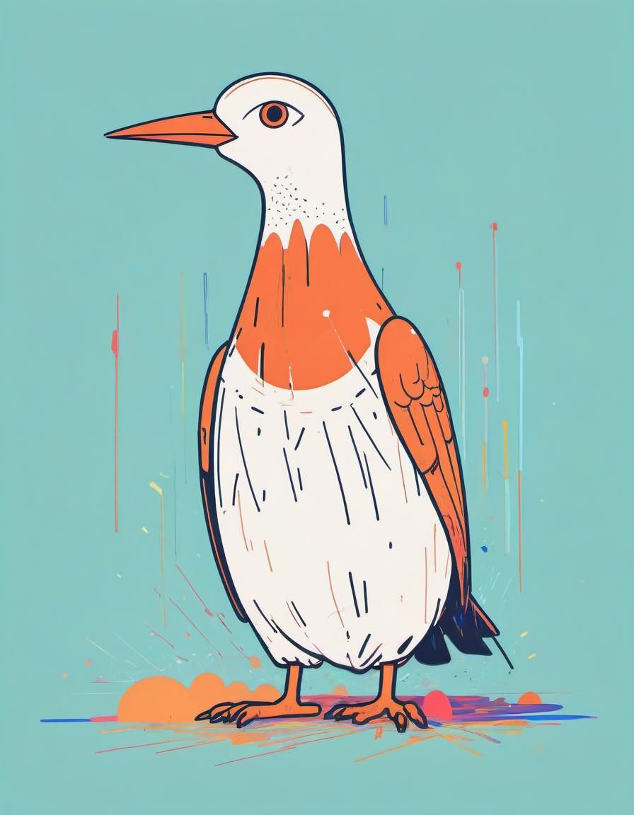 Anime Bird in Keith Haring Style