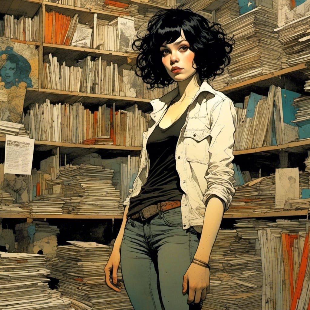 <lora:Axis Comix:1.0>16k, michael whelan, tomer hanuka, rafael albuquerque, Jim Steranko, professor calculus, comic art,...