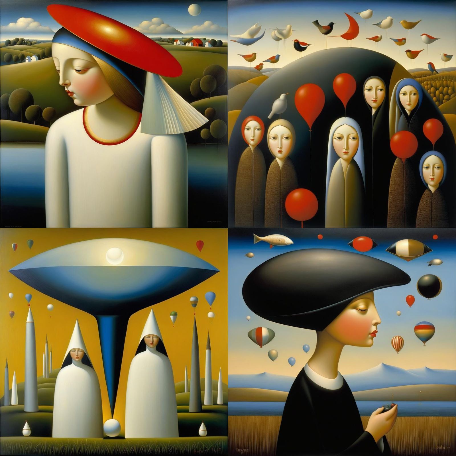 Surrealist Dreamscape in the Style of Bridget Bate Tichenor