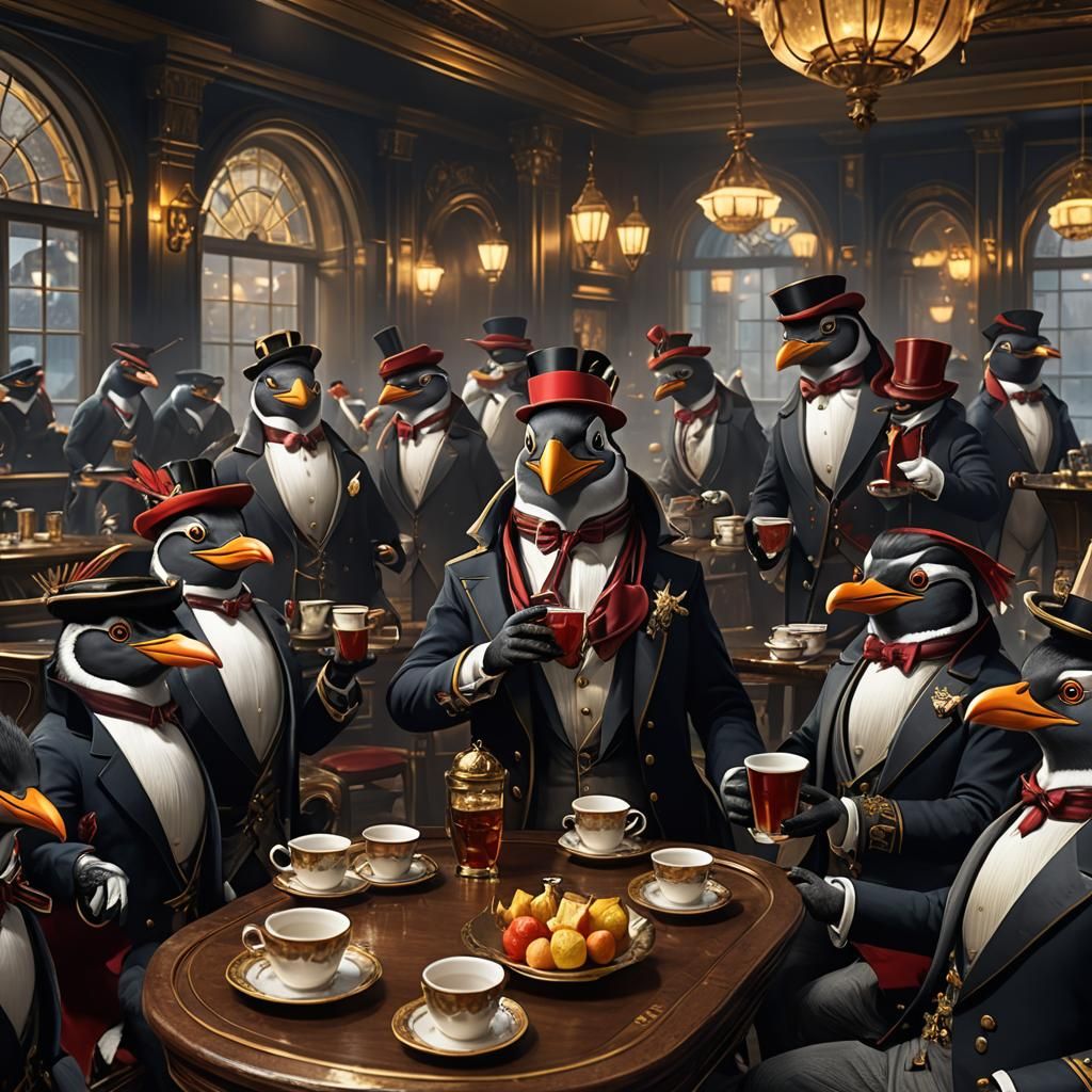 Well how did you expect penguins to dress for a party?