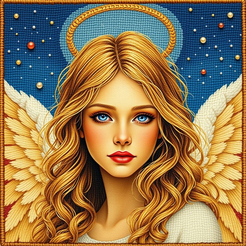 (Woven tapestry surrealism) Angel