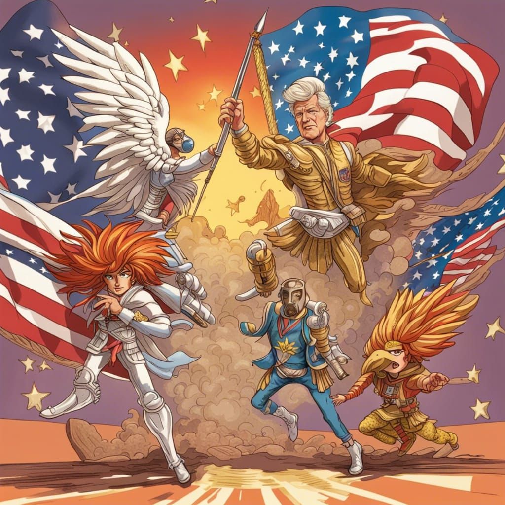 Political Brawl in Anime Style, Mexican Revolution