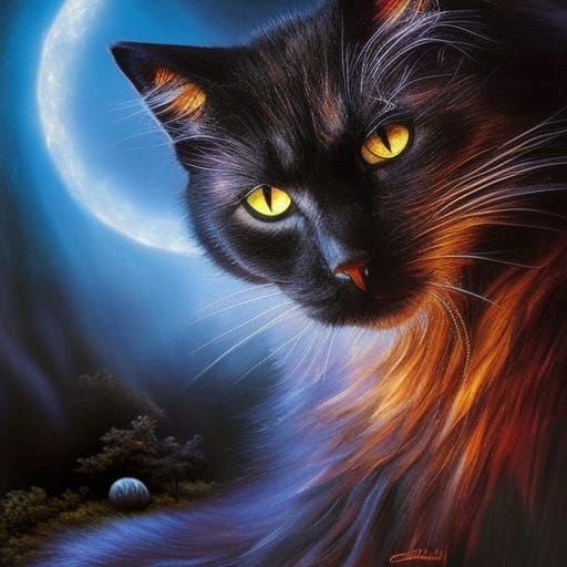 black Halloween Cat