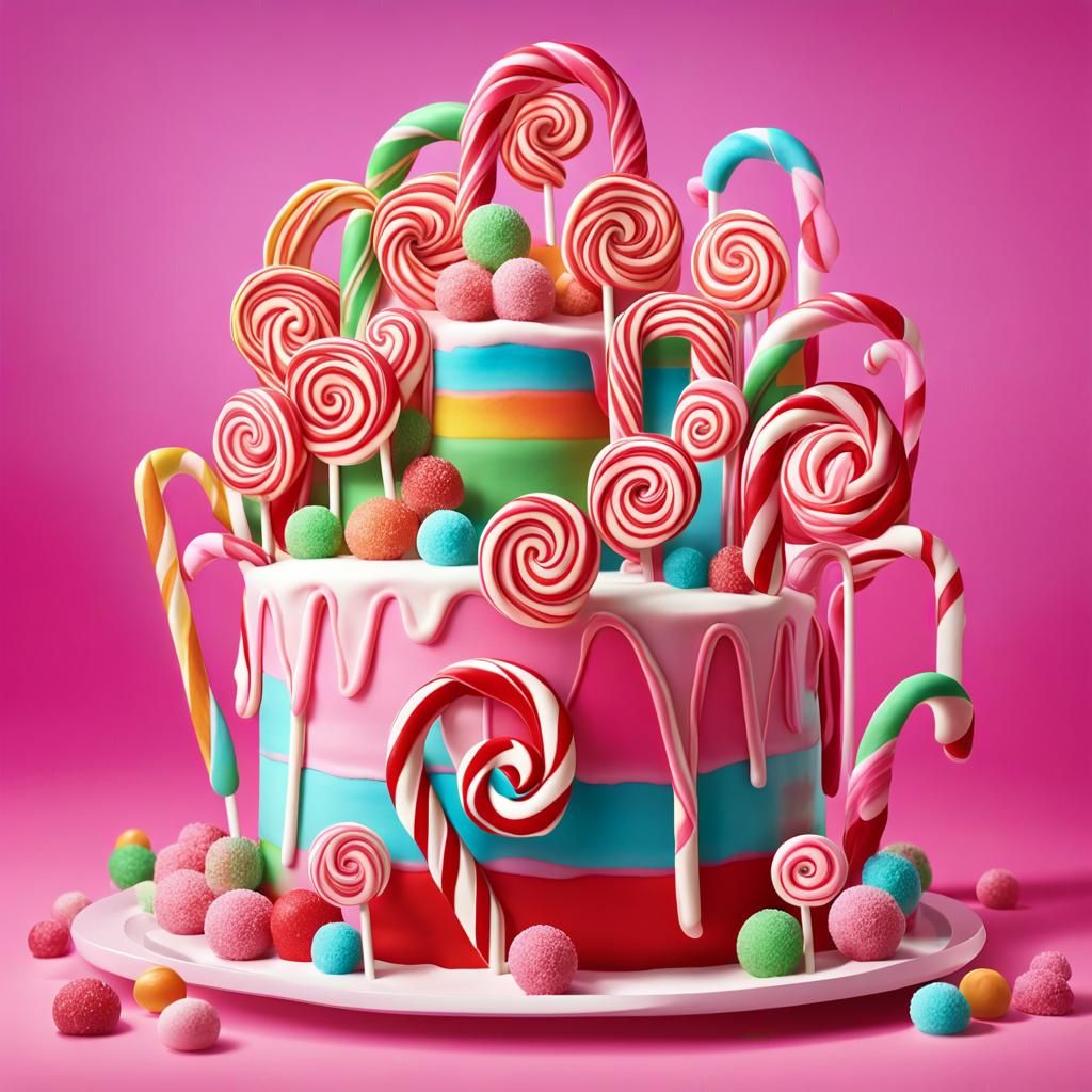 Whimsical Candyland Cake: Festive 3D Recipe Art