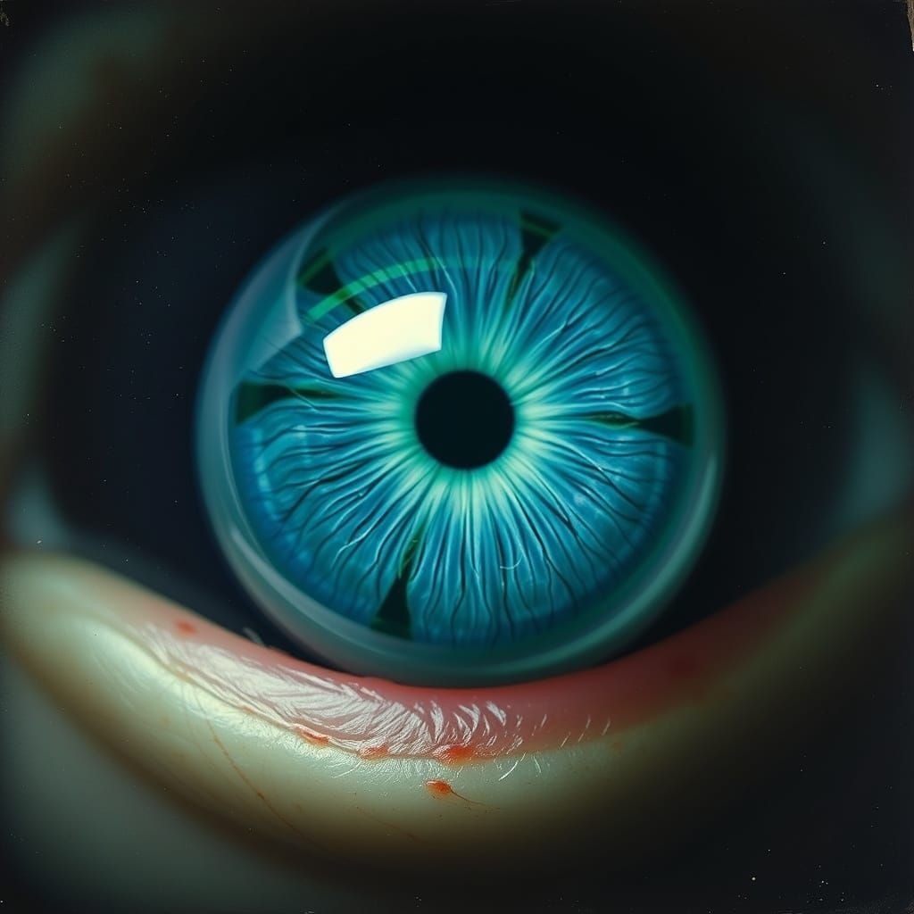 Macro Eye in Volumetric Lighting Style