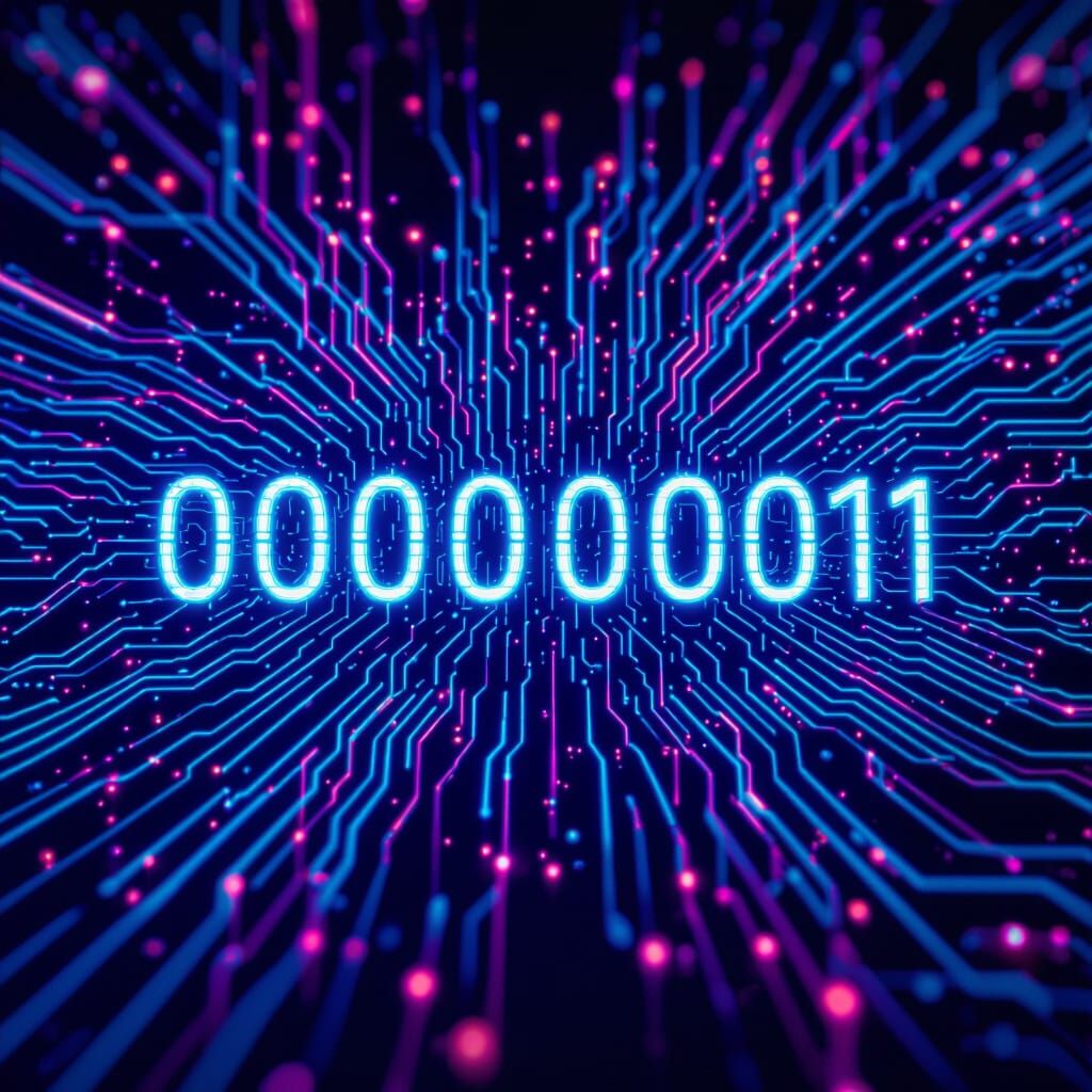 Futuristic Neon Quantum Circuitry Pattern