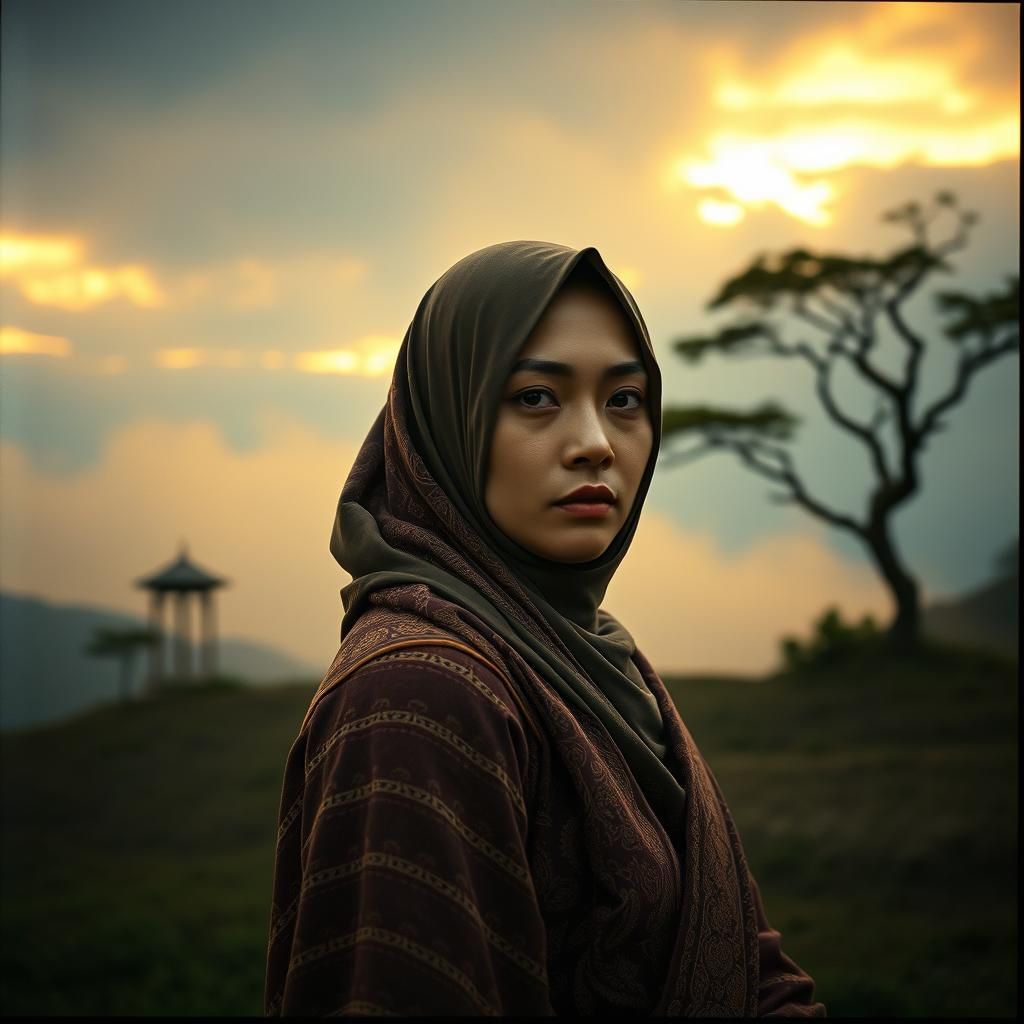 Javanese Woman in Kurosawa-esque Japanese Landscape