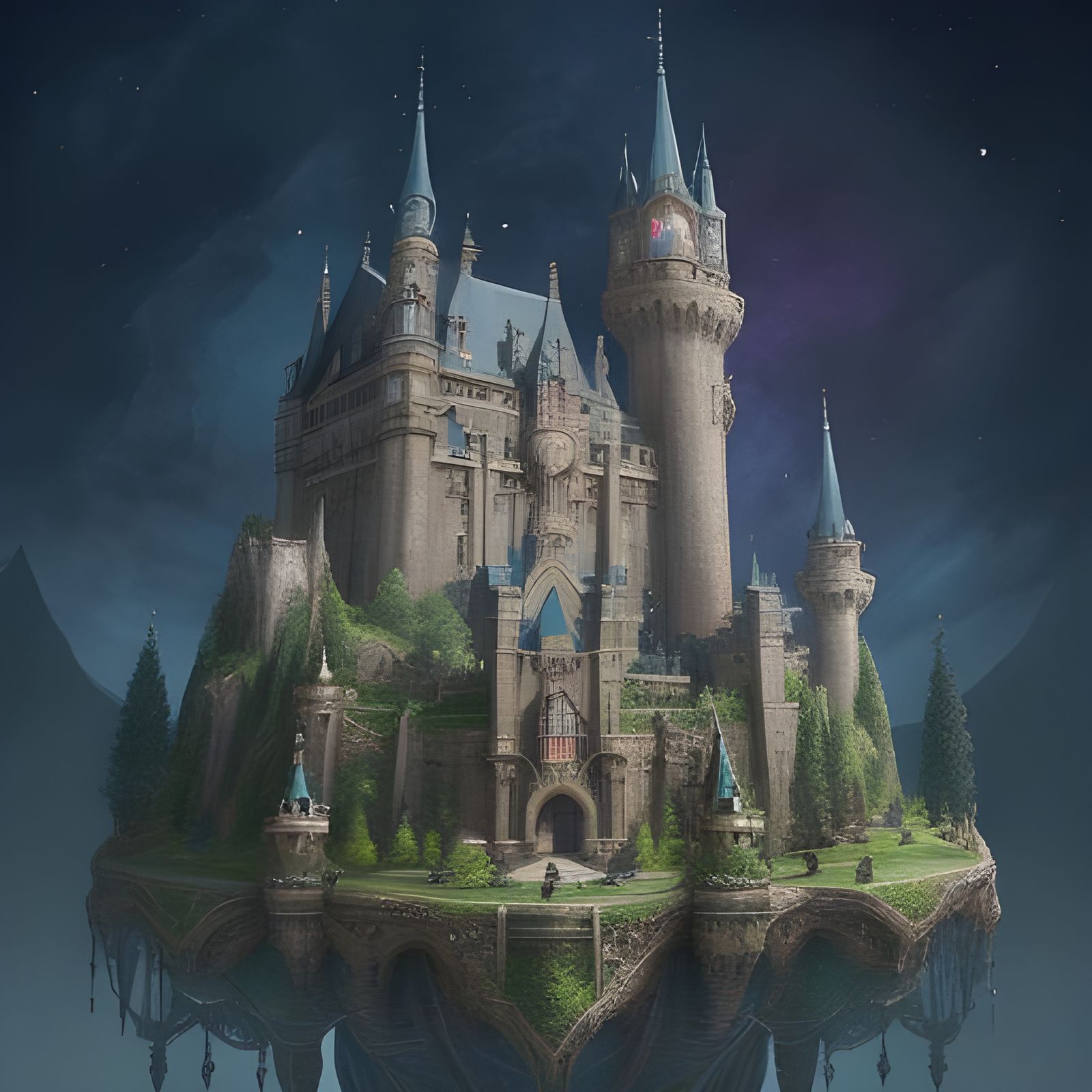 Grand Fantasy Castle on Floating Island