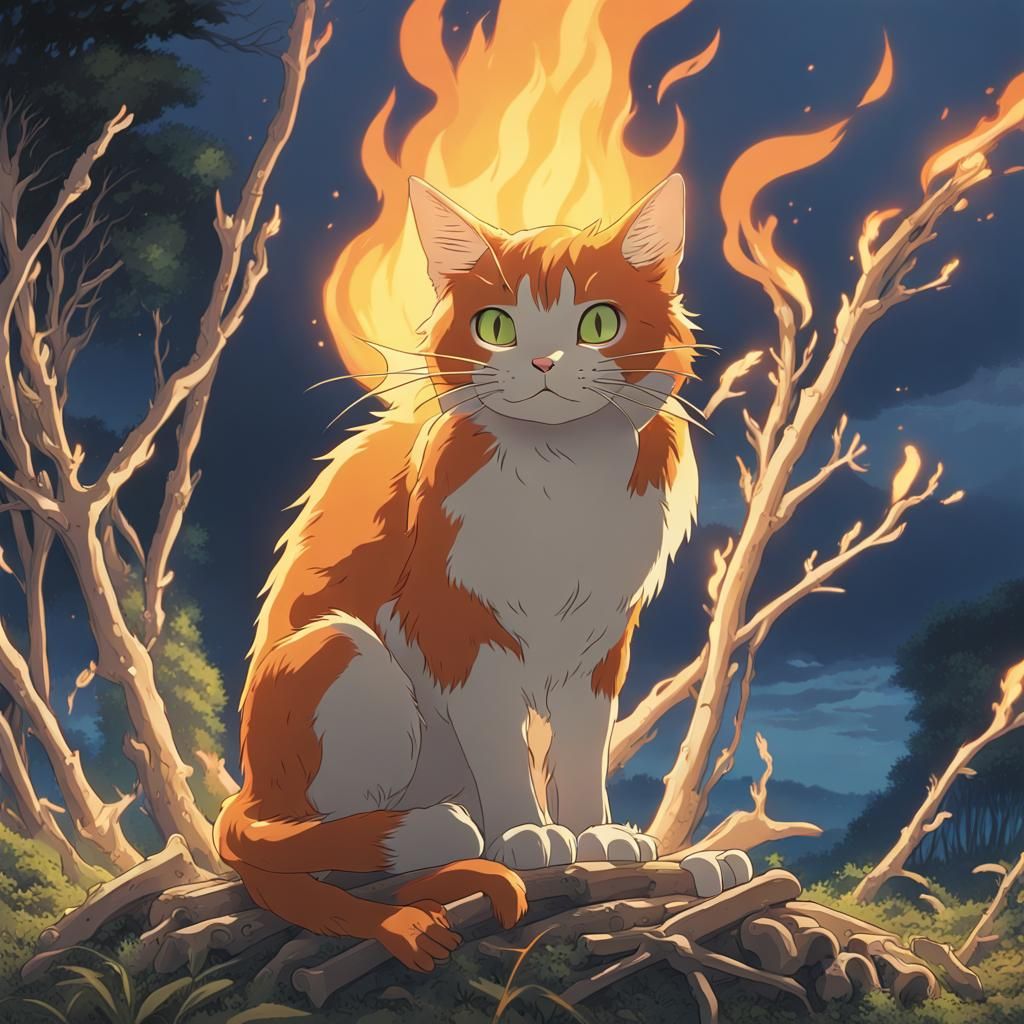 Fiery Cat Reveals Bones in Anime Key Visual