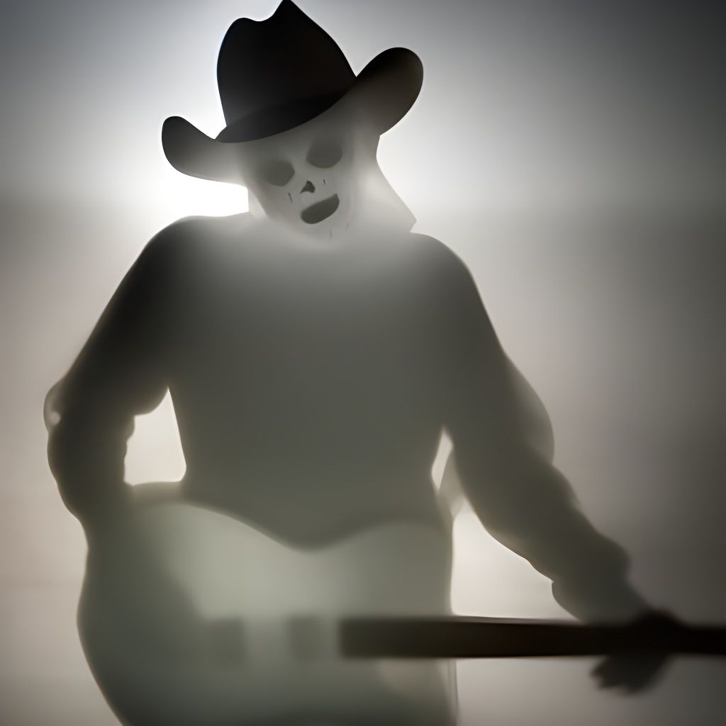 Eerie Ghost Cowboys Perform in Desert Realm