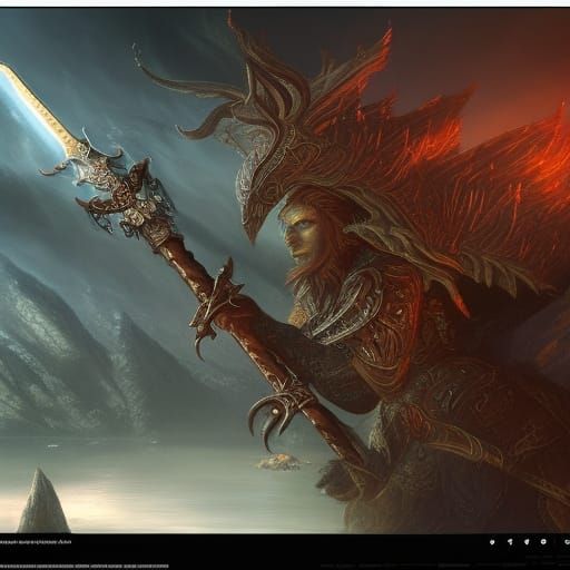 Detailed Sword in a Fantasy Concept Art Style