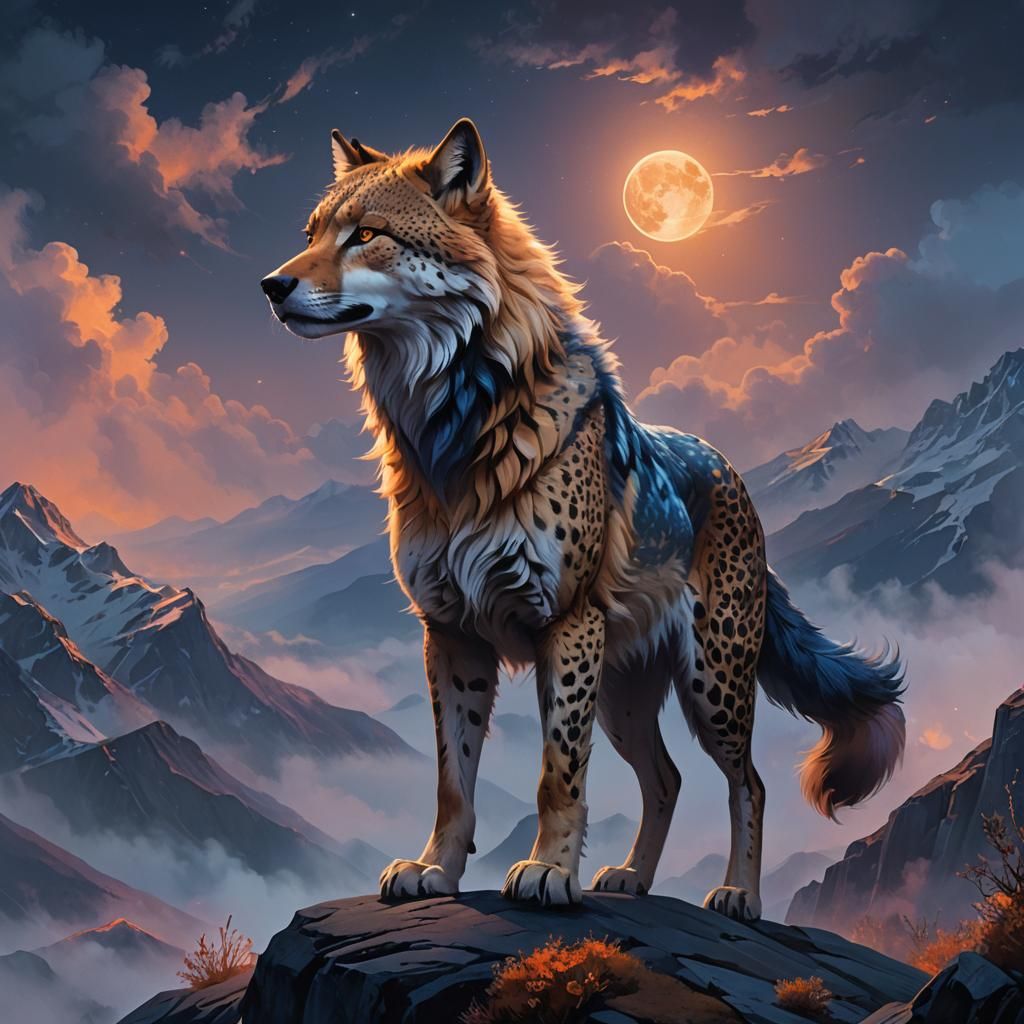 Wolf-Cheetah Hybrid Creature Concept Art