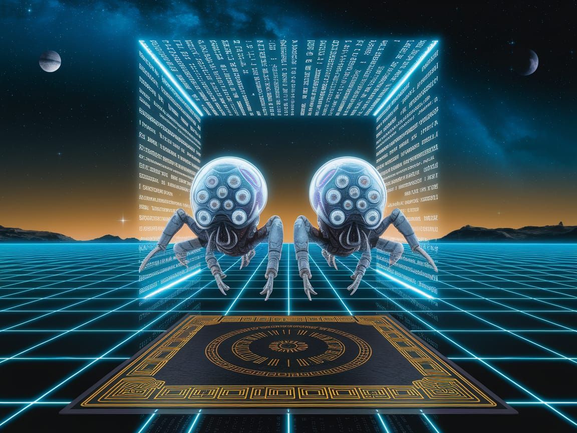 Zorbulax Twins Emerge Through Cosmic Portal in Cyberpunk Sty...