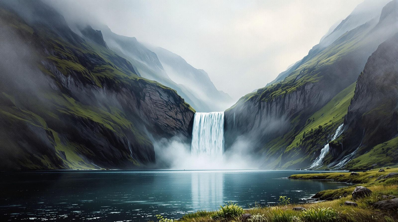 Ethereal Fjord Landscape Unfolds