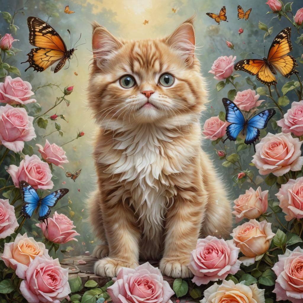 Cat Amongst the flowers 2