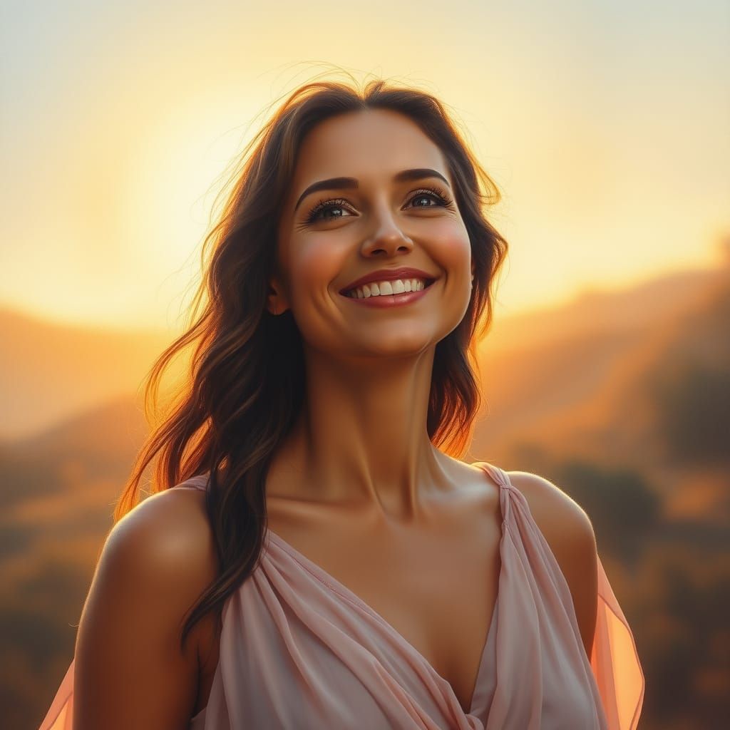 Radiant Woman's Inner Light and Resilience