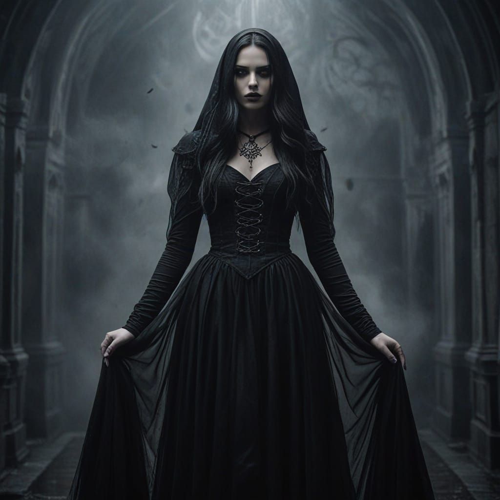 create something that is a gothic woman, NSFW