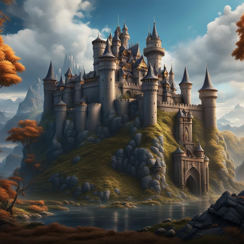 Giant Fantasy Castle: Detailed Matte Painting