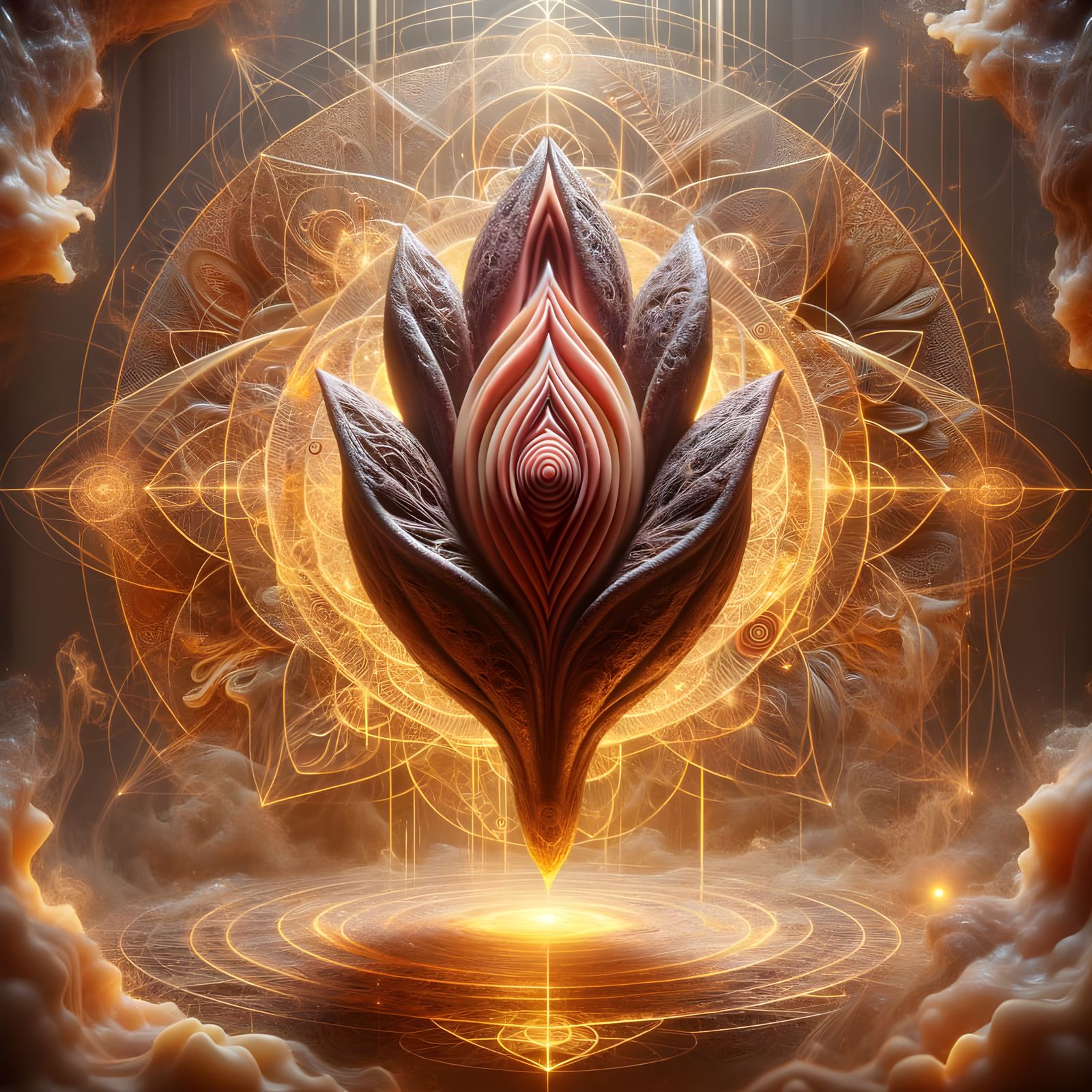 Sacred Femininity Embodied in Radiant Lotus Yoni