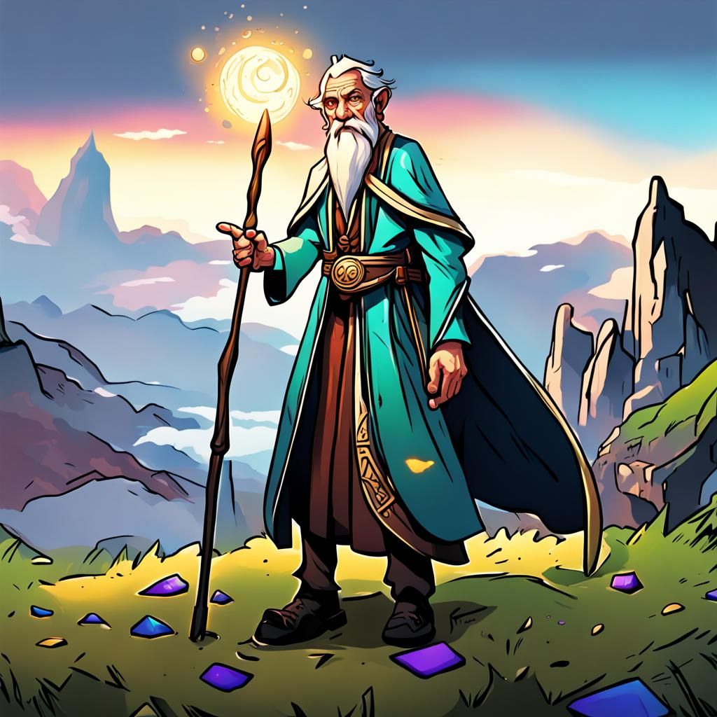 Dramatic Hyperrealistic Portrait of an Old Mage