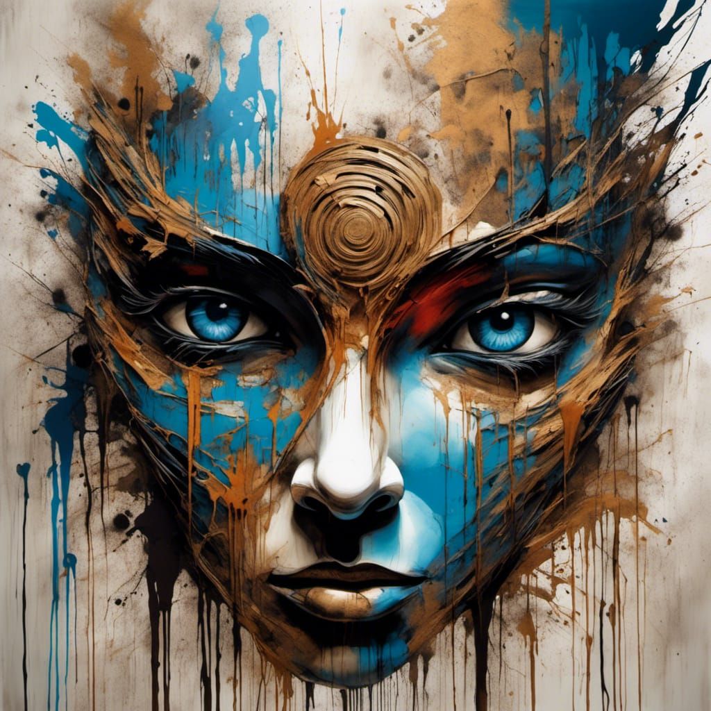 Expressive Eyes Reflecting Script in Graffiti Art