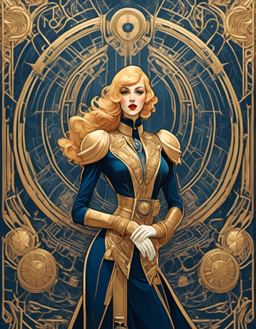 Art Deco Military Officer Magazine Cover