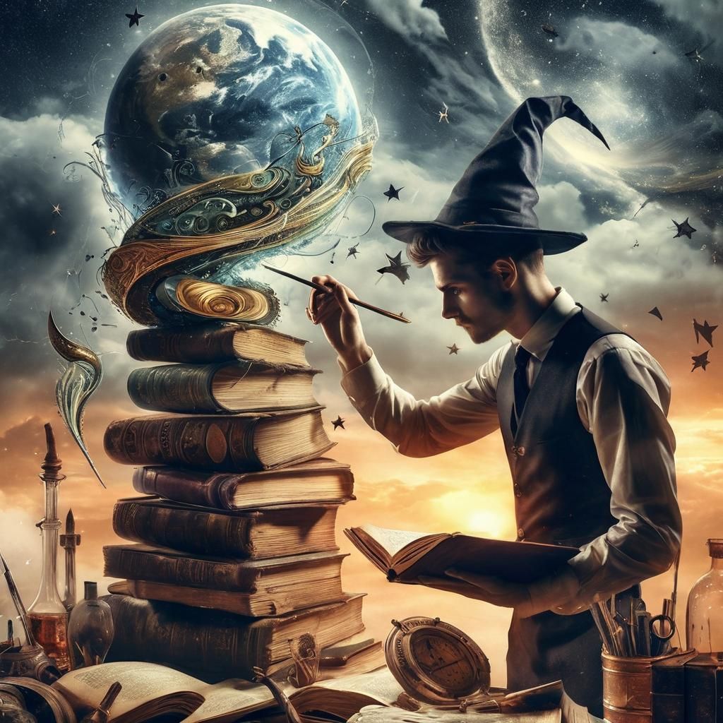 Enchanting Wizardry Scene: A Unique Fantasy