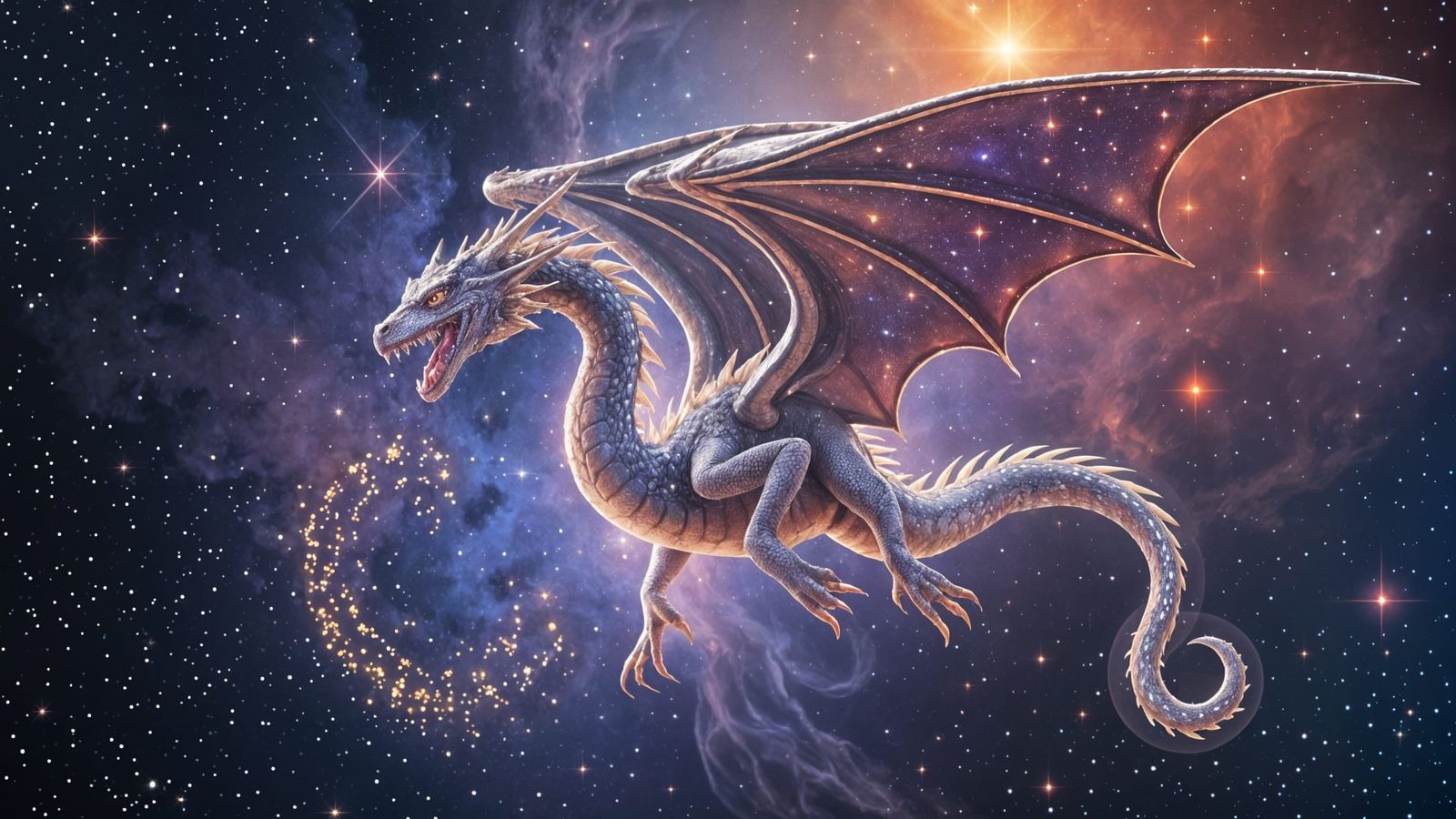Galactic Dragon Emerges from Nebula